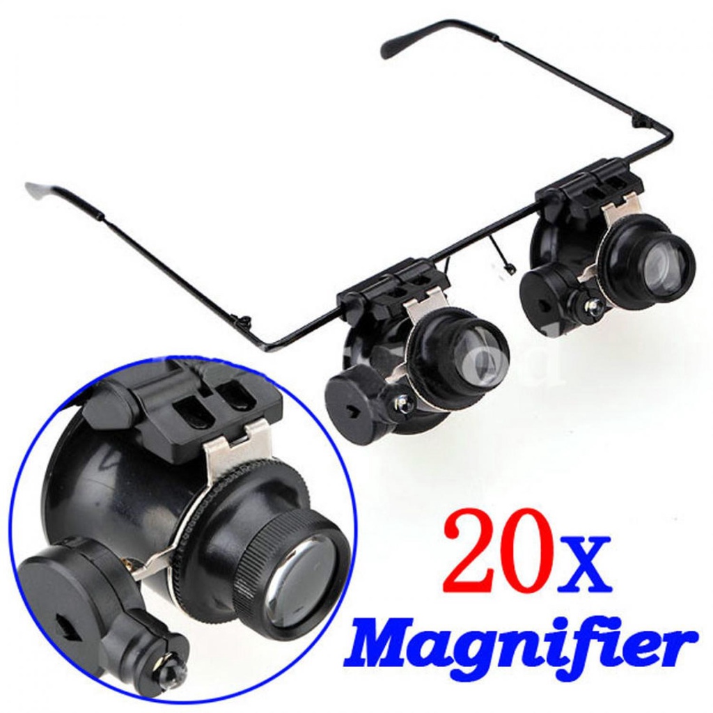 Kacamata Pembesar Reparasi Jam Perhiasan 20x Magnifier / Kacamata Zoom Pembesar Reparasi Servise Jam Tangan Hp Perhiasan Baca Elektronik Magnifier Glasses Serbaguna / Kaca Pembesar Elektronik Elektronic Service / Helm Kacamata / Kacamata Tukang Murah Ori