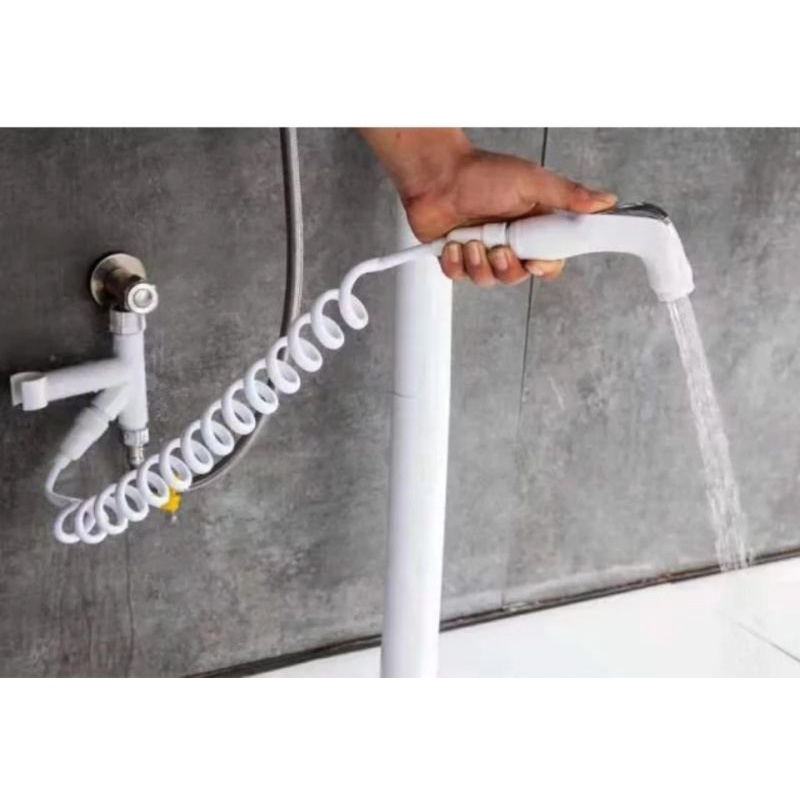 Jet Shower Kloset Telepon Putih - Jet Shower Closet Spiral Sower Bidet Semprotan Toilet Spray Bidet