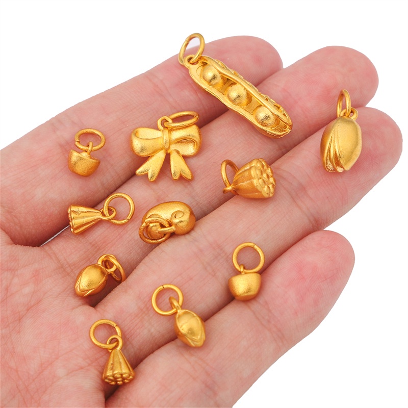Liontin Emas Ingot Bao Fu Handmade DIY Untuk Membuat Perhiasan