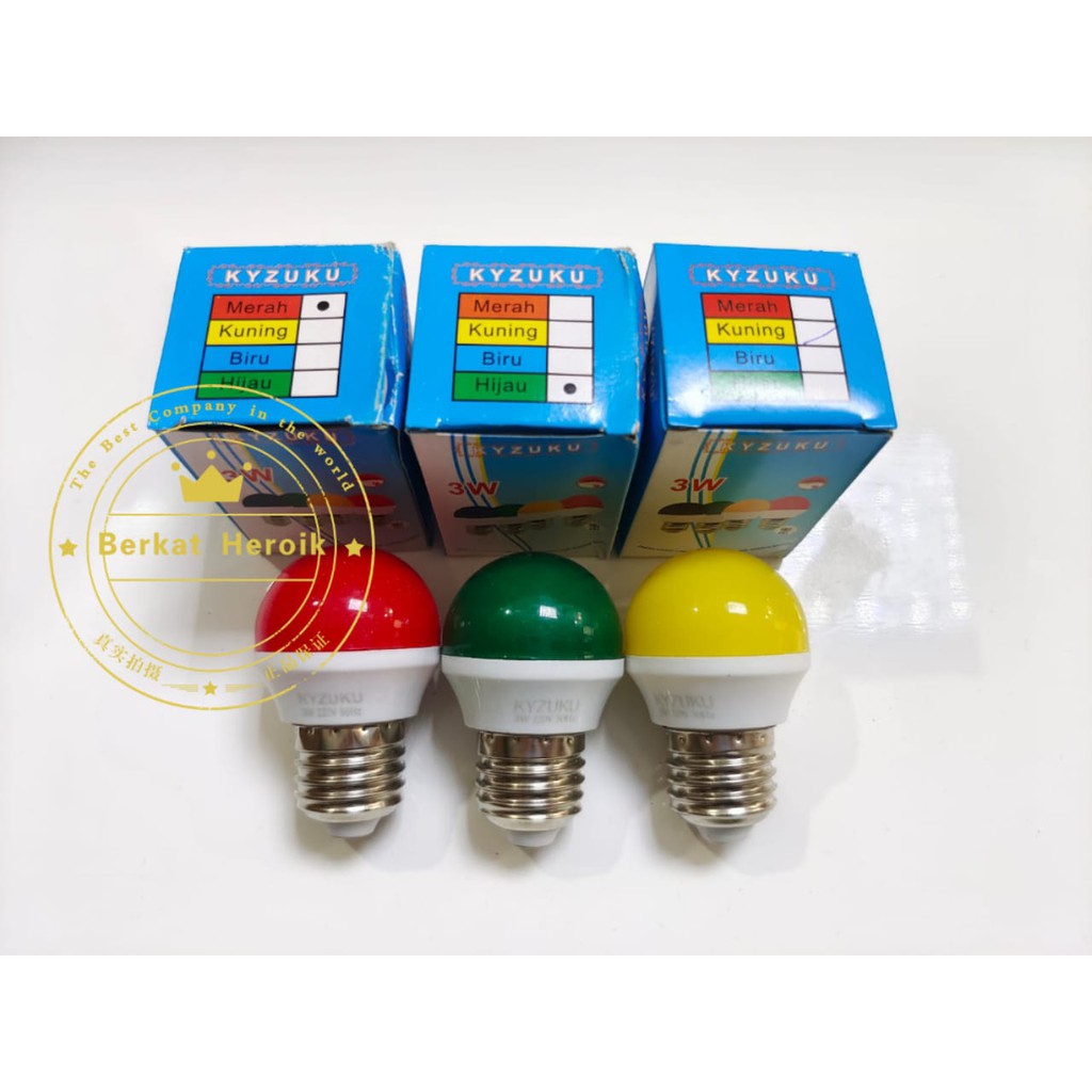 Lampu  Tidur  LED  KYZUKU  3W  BERWARNA(Merah,Kuning,hijau)