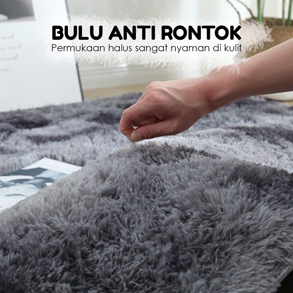 Karpet Lantai Bulu Rafsur Polos Jumbo Lembut Tebal Ukuran 120x190cm Anti Slip Perlengkapan Rumah Tangga Ruang Keluarga Kamar Tidur Import - DD-4B - Comfort Homes