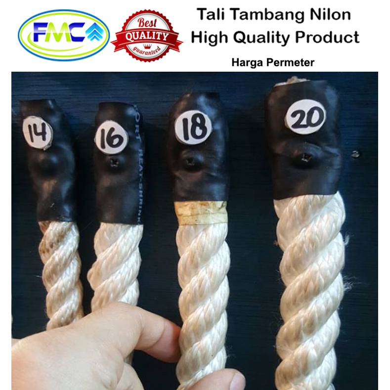 Tali Tambang 16mm 18mm Jumbo Tali Nilon Tali Nylon Tali Tambang Besar Tali Pengikat Barang Putih Tali Pengaman Tali Outbound Tali Ikat Hewan Tali Kapal