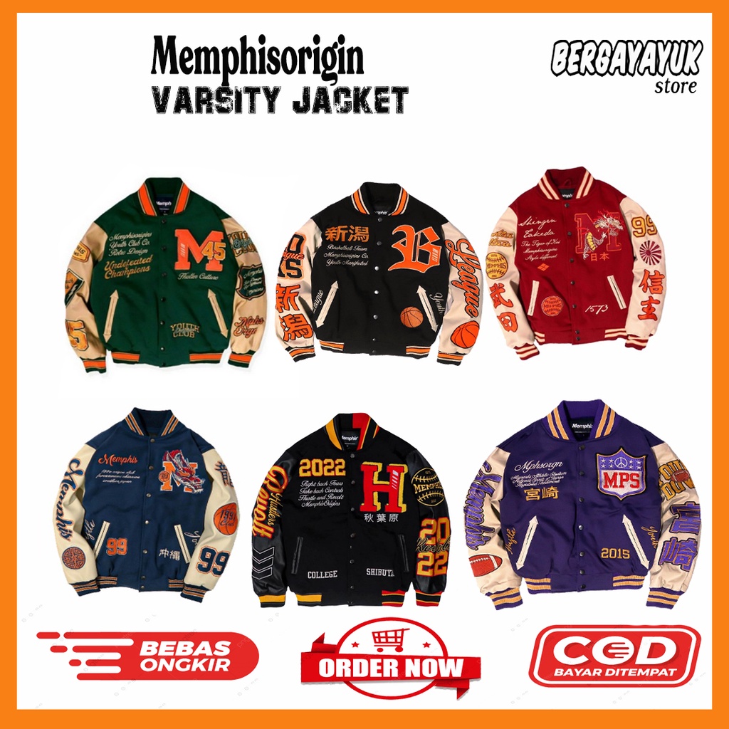 [ORIGINAL] Varsity Memphisorigins LEOPARD / KIZOKU / SUPERBOWL / REBEL/BRITAIN/DYSTOPIA Original - M