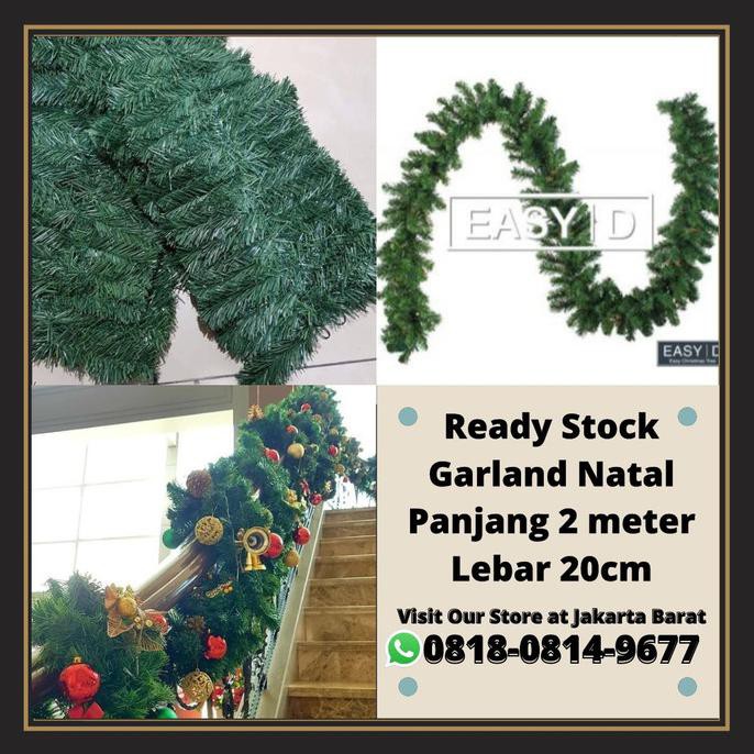 Garland Natal 2 meter Hiasan daun natal - Garlan natal 2m
