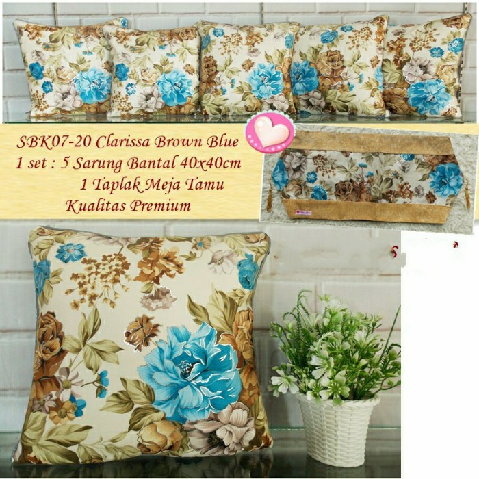 Sarung Bantal Sofa - Set Sarung Bantal Kursi Tamu Minimalis Brown Lv