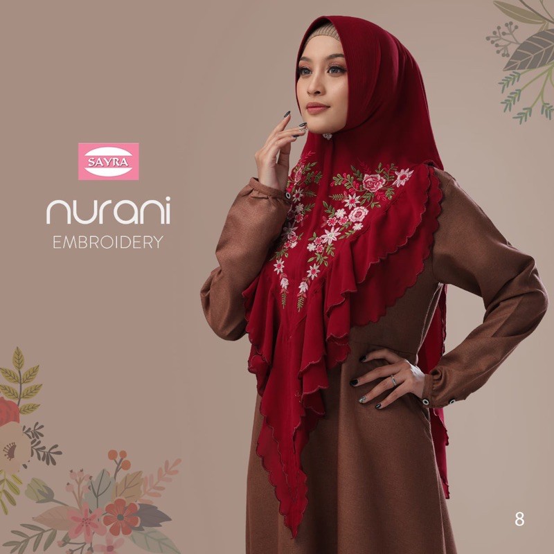 Khimar Ceruti Bordir Nurani By Sayra