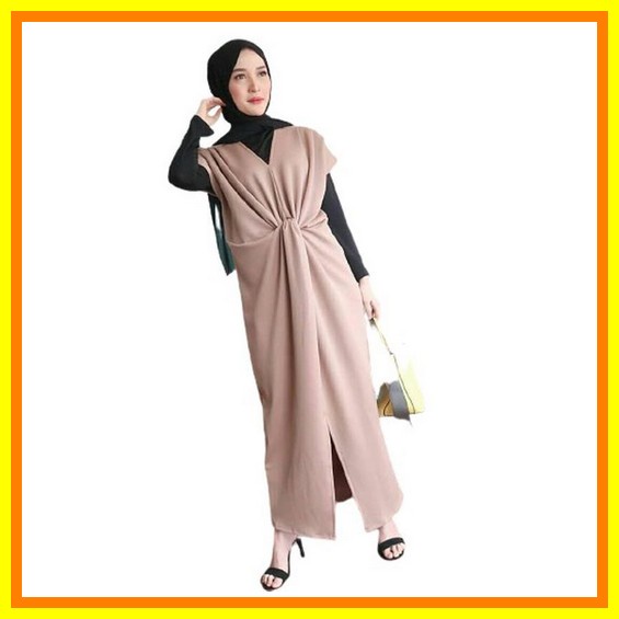 Kaptan Maharani Jumbo Baju Gamis Wanita Muslim Terbaru 2022 Model Polos Bordir Kaftan Bahan Ceruty B