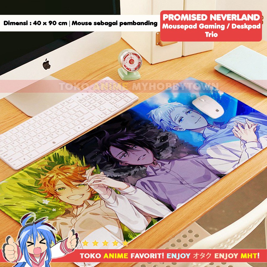 Mousepad Anime Gaming Deskpad Anime Promised Neverland Trio Emma Norman Ray