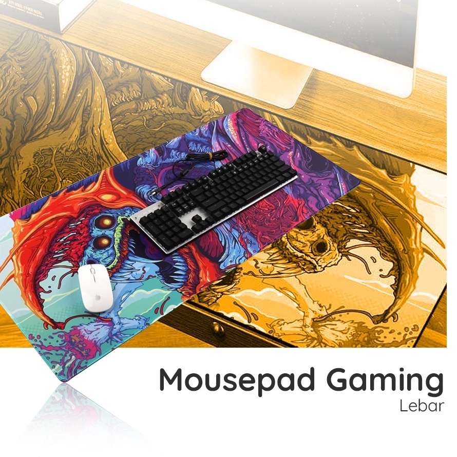 Jumbo Mouse Pad Gaming Rubber Lebar Motif Alas Keyboard Mousepad Gaming XL - XXL Desk Mat Anti Slip PRO