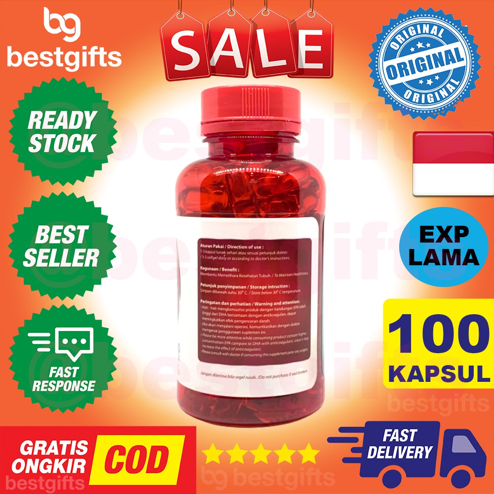 NATURE'S NATURES NATURE BOSS OMEGA 3 FISH OIL 1000 MG MINYAK IKAN KOLESTEROL JANTUNG DHA 100 KAPSUL