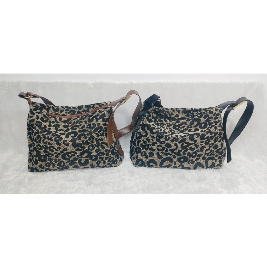 BJ15543 - BLACK/COFFEE - TAS BAHU SHOULDERBAG LEOPARD WANITA FASHION IMPORT MODIS ELEGAN TERMURAH TERLARIS TERBARU BAGSTORE JAKARTA TAS BATAM EL5543 LT2013 GT1913 BQ3429