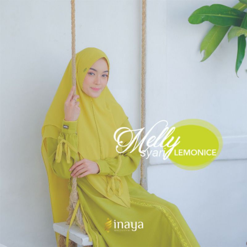Melly Syari By Inaya Setelan Gamis Dan Kerudung Pashima Busui Friendly Bahan Ceruty Premium - Aizzah