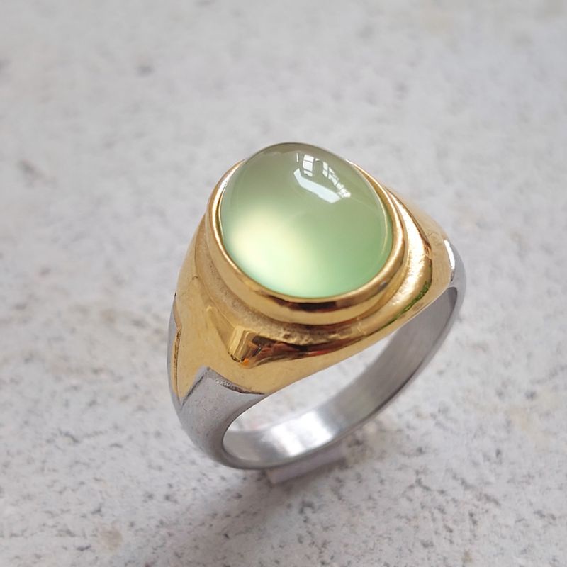 RB Cincin Batu Akik Natural Anggur Hijau Original
