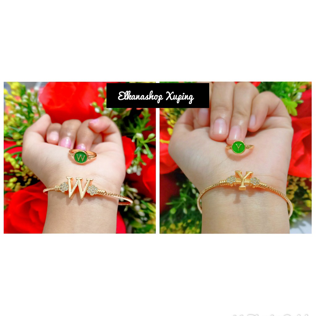 Gelang anak inisial Huruf Free cincin A-Z .Xuping