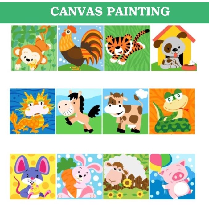 

Children Canvas Painting by Numbers Mainan Edukasi Melukis Mewarnai