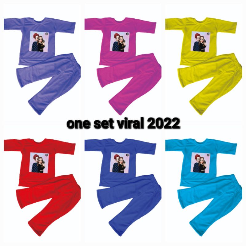 ONE SET VIRAL ANAK 2022/SETELAN VIRAL ANAK 2022/SET VIRAL 2022 ANAK/KAOS VIRAL ANAK ANAK 2022 code 020