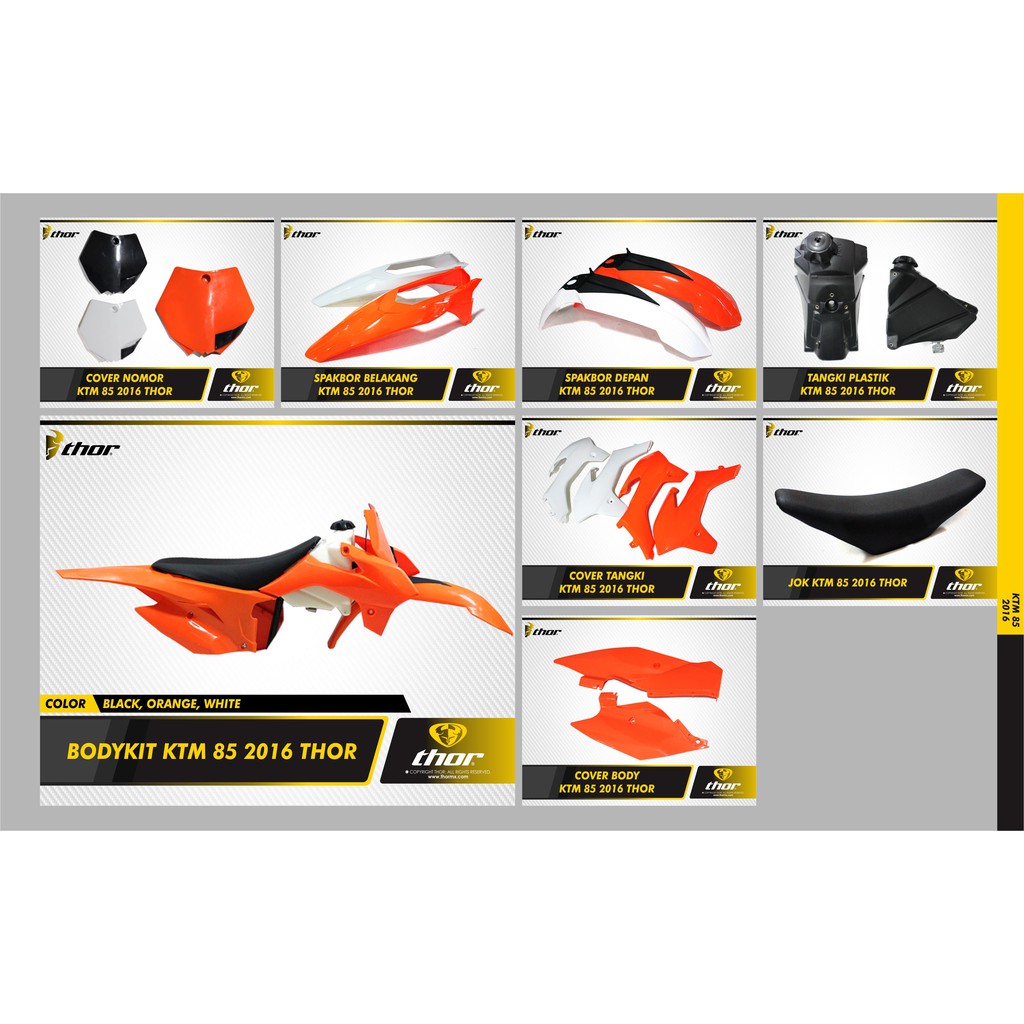 Body Set BODY KIT BODY CROSS Cover Set KTM 85 SIX Days SUPERMOTO Trail