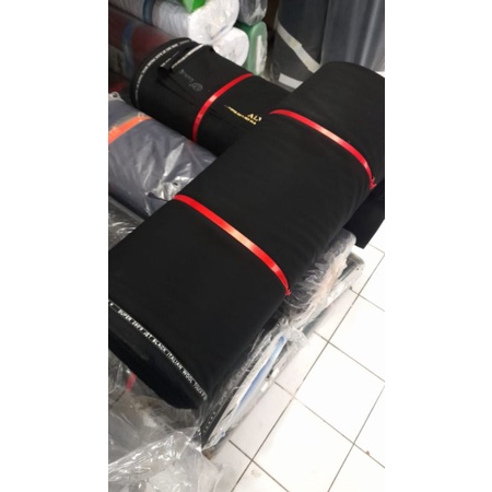 Kain JETBLACK Alvaro Original Hitam pekat untuk kain jas dll