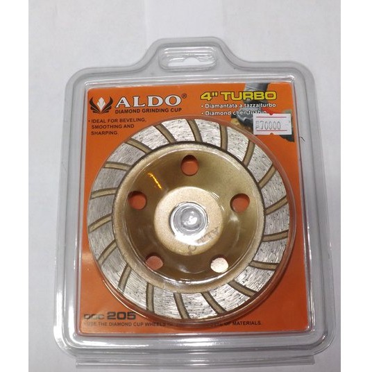 ALDO 205 Diamond Cup 4" Grinding Wheel Cyclone Mata Gerinda Poles Batu Beton Tembok Granit Batu Alam