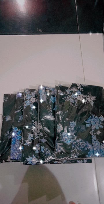 Couple Batik Keluarga Sania Ruffle Ori Ndoro Jowi Dnt Dnt Cibulan Biru