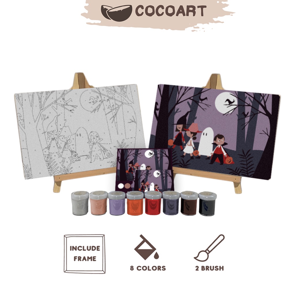 

Paint By Number Kit [ Happy Halloween ] - Cocoart.id I Kanvas 30 x 20 cm