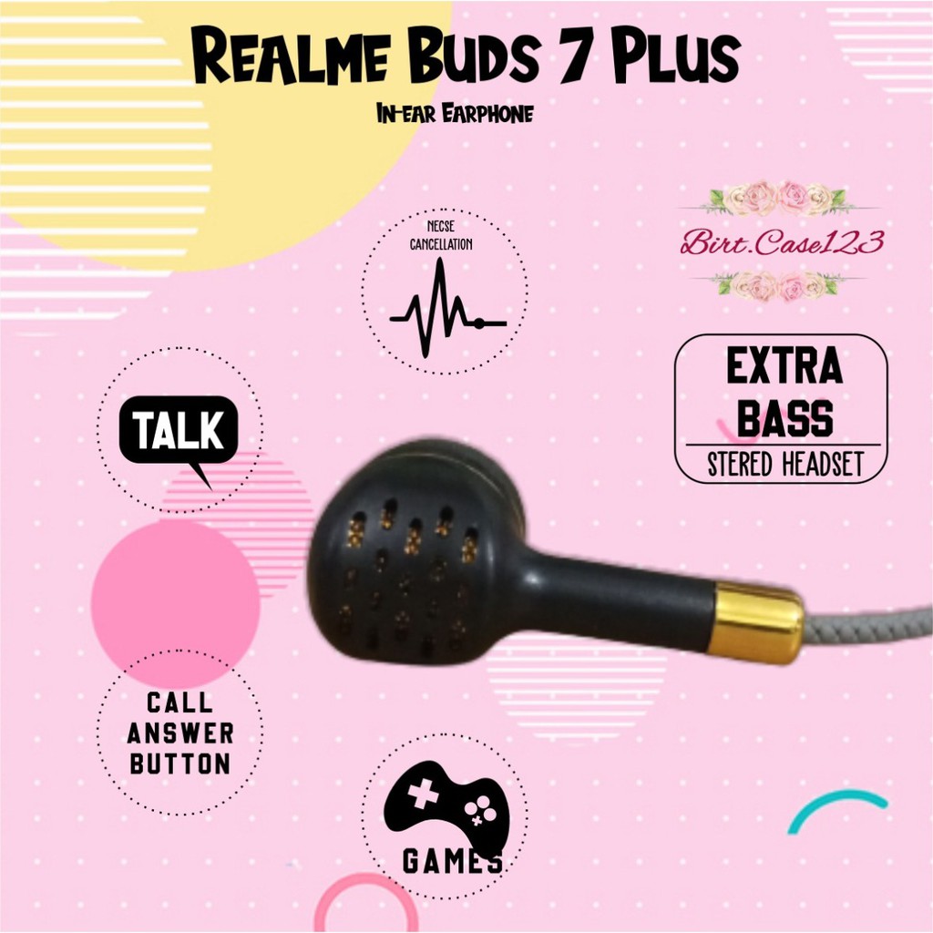 BM085 HEADSET HANDSFREE EARPHONE Hf REALME BUDS 7 PLUS EXTRA BASS realme 2 5 6 7 8 c11 c12 c17 c20 BC5782