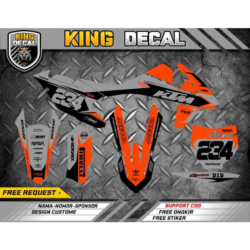 DECAL KTM 250 2017 DECAL STIKER KTM 250 2017 DECAL STICKER KTM 250 FULL BODY CUSTOME