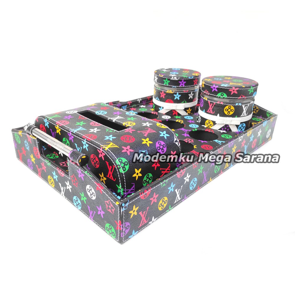 Tray Set Toples Lebaran 3 in 1 Vinyl 1 Tisu 2 Toples 6 Lubang Aqua