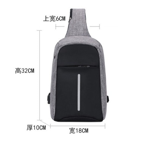 Tas Slempang Anti Maling USB Charger Smart Sling Bag TR002