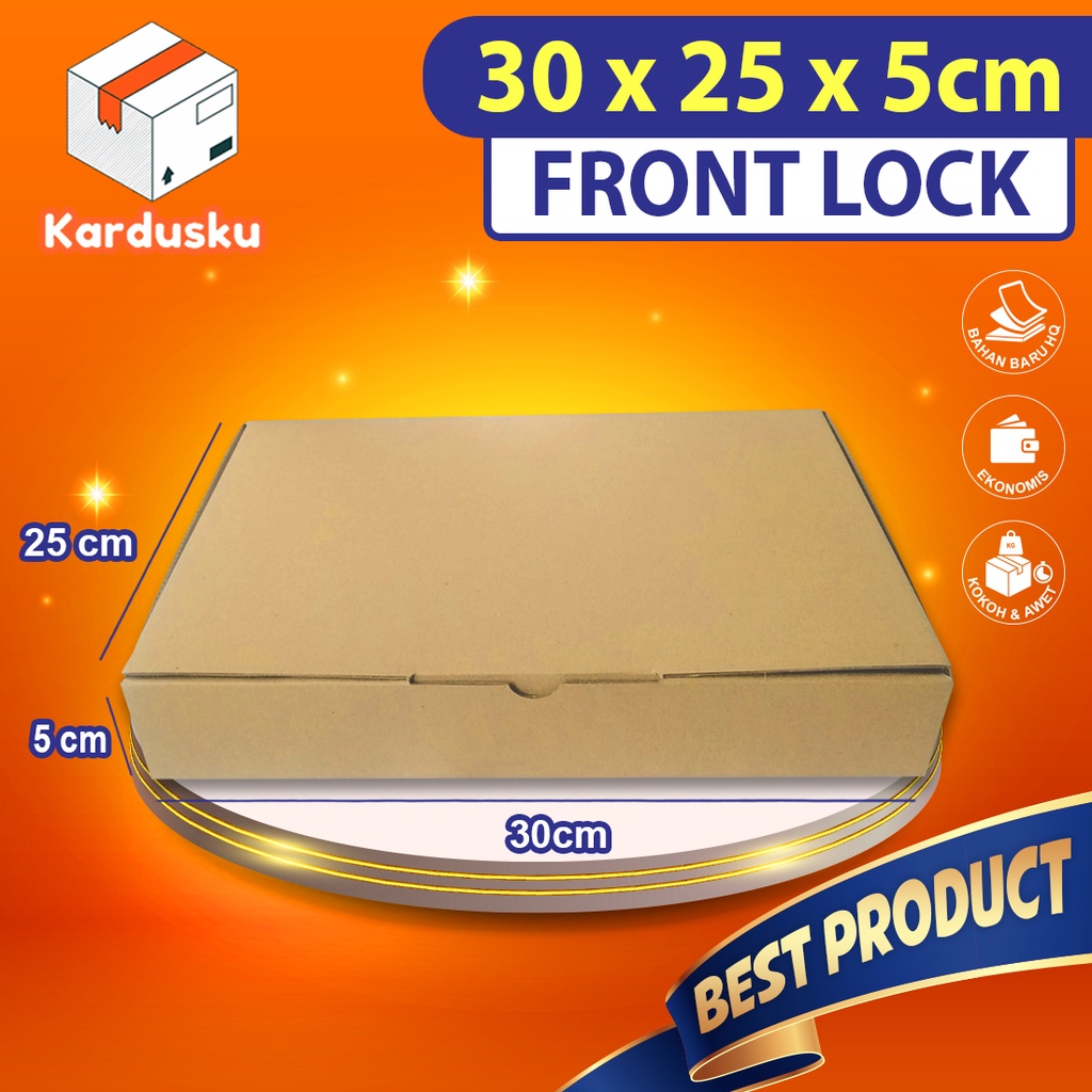 

Kardus Dus uk 30x25x5 cm (ECER) Die Cut Box Kotak Packing Aksesoris Baju Makanan Pizza Hijab Kue