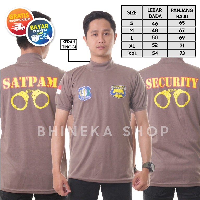 Kaos Satpam Kaos Security Kerah Tinggi Gada Pratama Satpam Sekuriti Borgol Terbaru