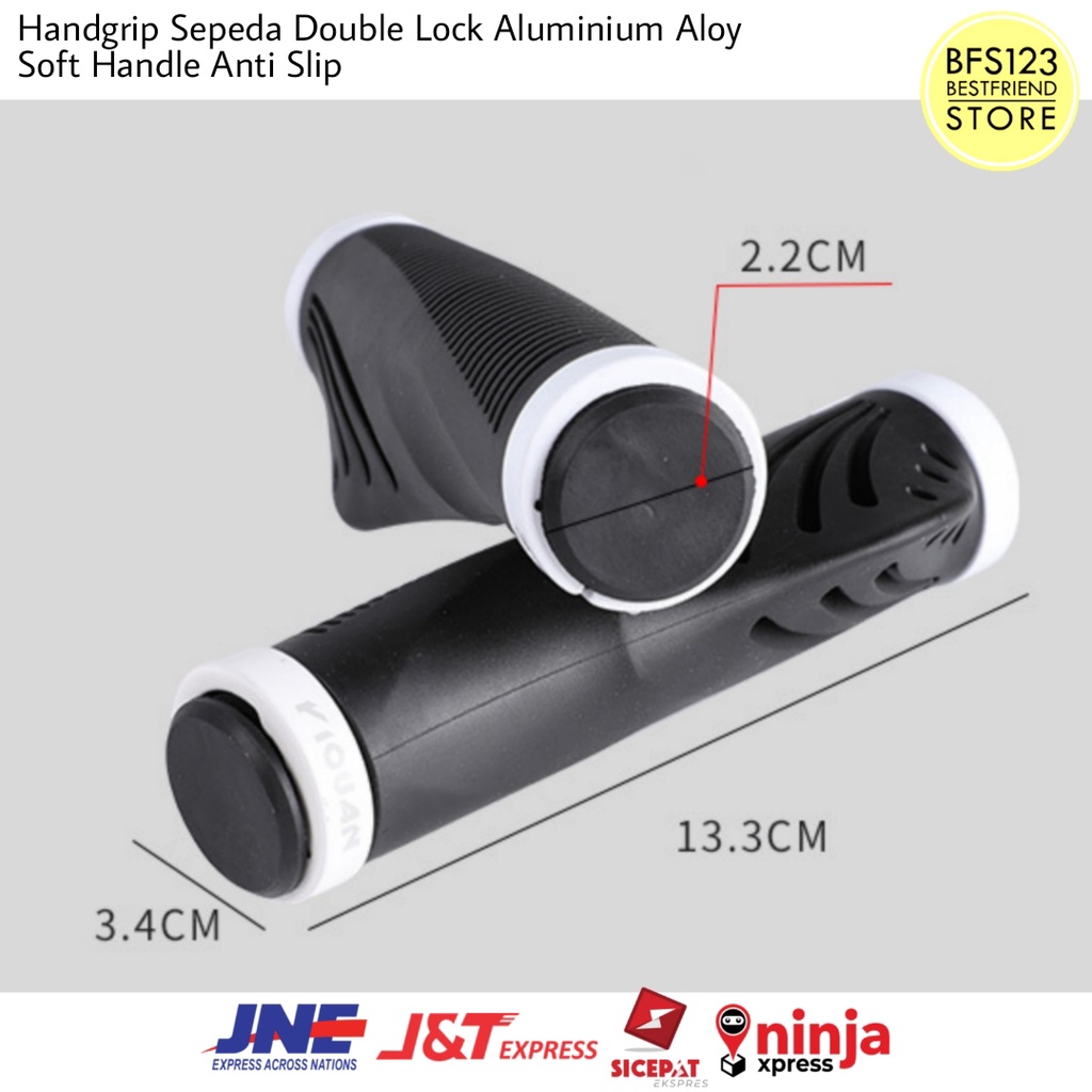 Handgrip Sepeda Double Lock Aluminium Aloy Soft Handle Anti Slip