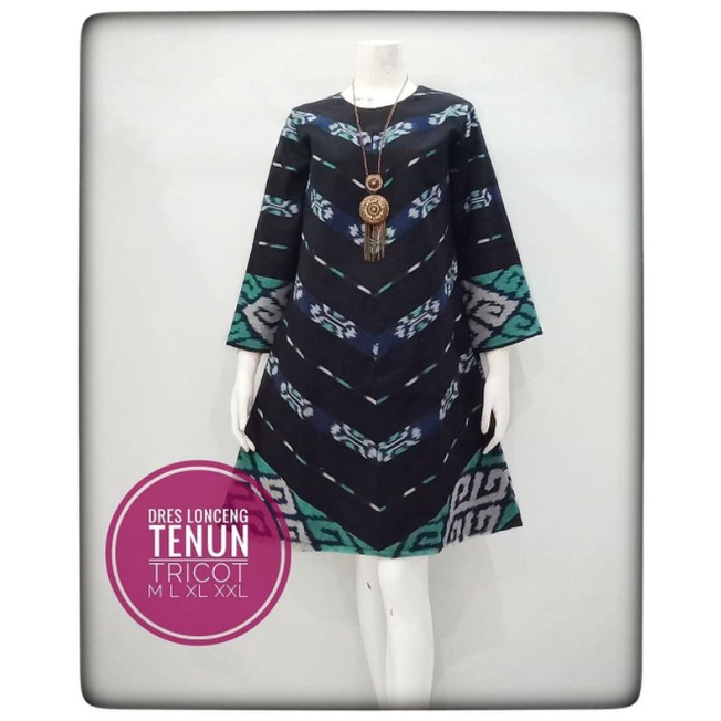 Dress tenun jepara baju tenun jepara busana tenun etnik dress serong motif toraja DTB66