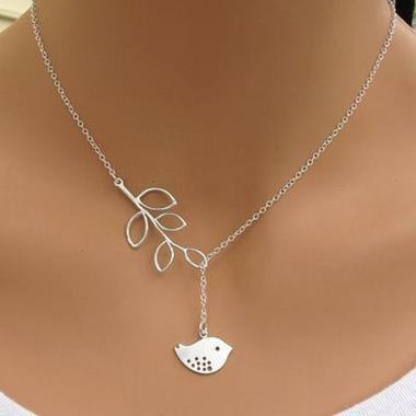 OSD COD KALUNG LIONTIN BURUNG DAUN TITANIUM CEWEK WANITA ANTI KARAT DAN LUNTUR ORI KOREAN STYLE KORE