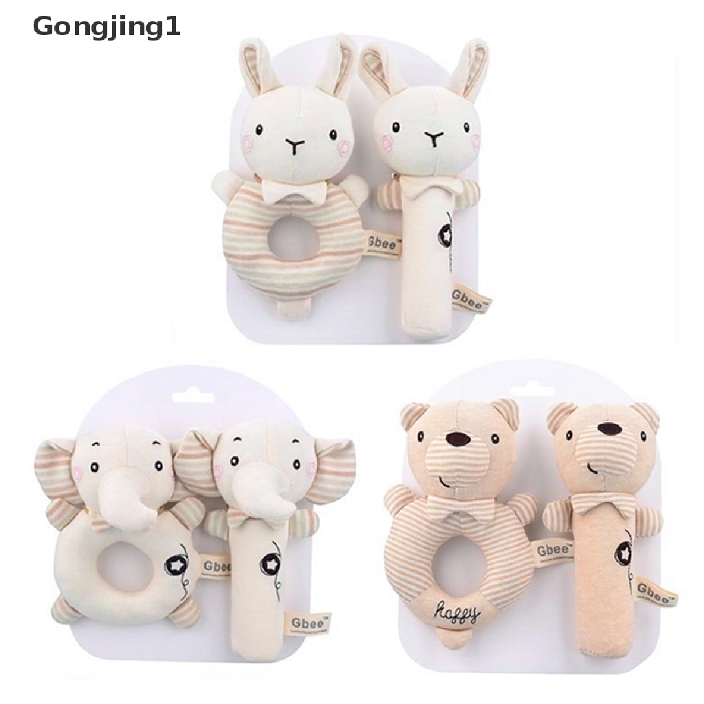 Gongjing1 Mainan Rattle Genggam Bayi Bentuk Boneka Plush Kartun Hewan Lucu