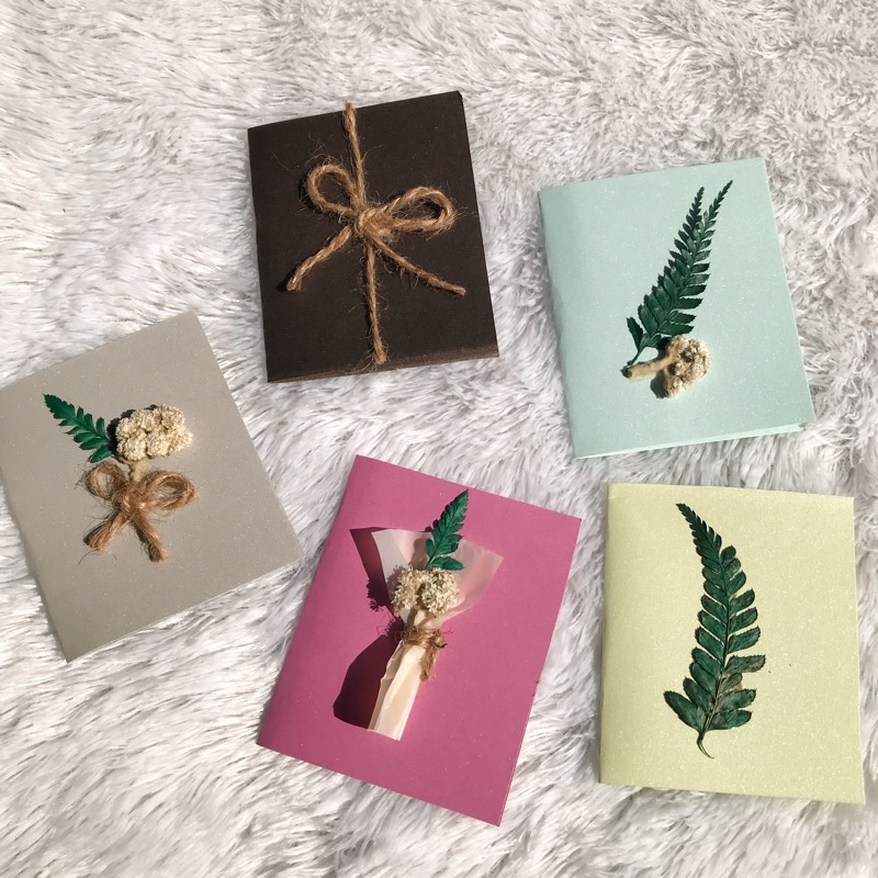 Kartu Ucapan Estetik | Kartu Ucapan Bunga Kering| Kartu Ucapan Kado | Kartu Ucapan Kertas Gliter | K