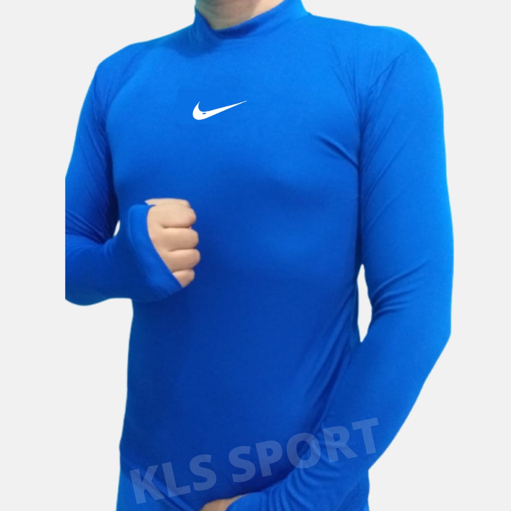 Baselayer Manset Pria Lengan Panjang Lubang Jari, Mangset Olahraga Pria Wanita, Pakaian Dalam Olahraga Volly Renang Futsal Sepak Bola