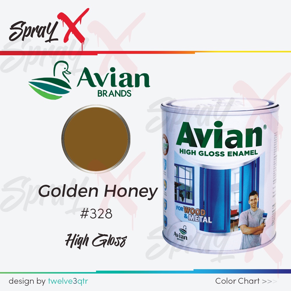 AVIAN CAT MINYAK GOLDEN HONEY 328 / COKLAT MADU #328 0.9 LITER - CAT KAYU DAN BESI