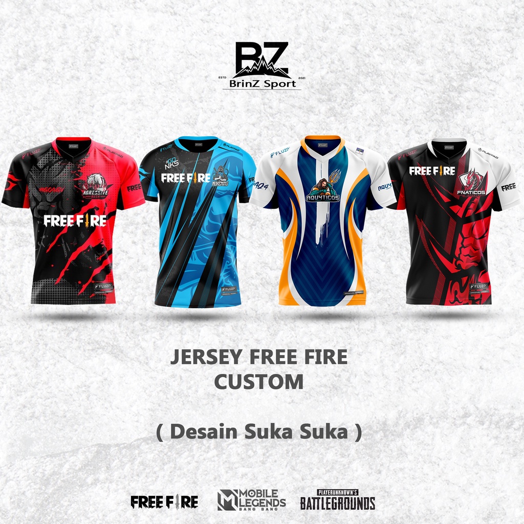 KAOS GAMING FF ANAK & DEWASA full printing Custom Free desain bebas