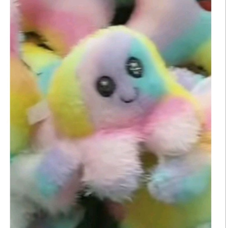 Boneka gurita rainbow timbal balik