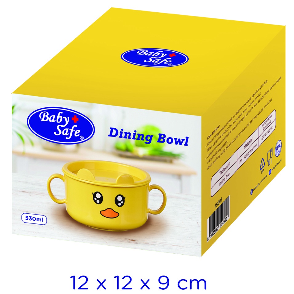 Baby Safe Dining Bowl Duck dan Dining Cup Duck FSD03 dan FSD04/ Mangkuk Tempat Makan Bayi Dan Gelas Minum