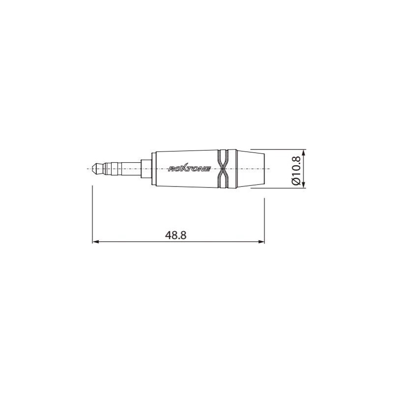 Jack mini stereo 3.5mm ROXTONE RMJ3PPS-65-NN Lubang kabel besar