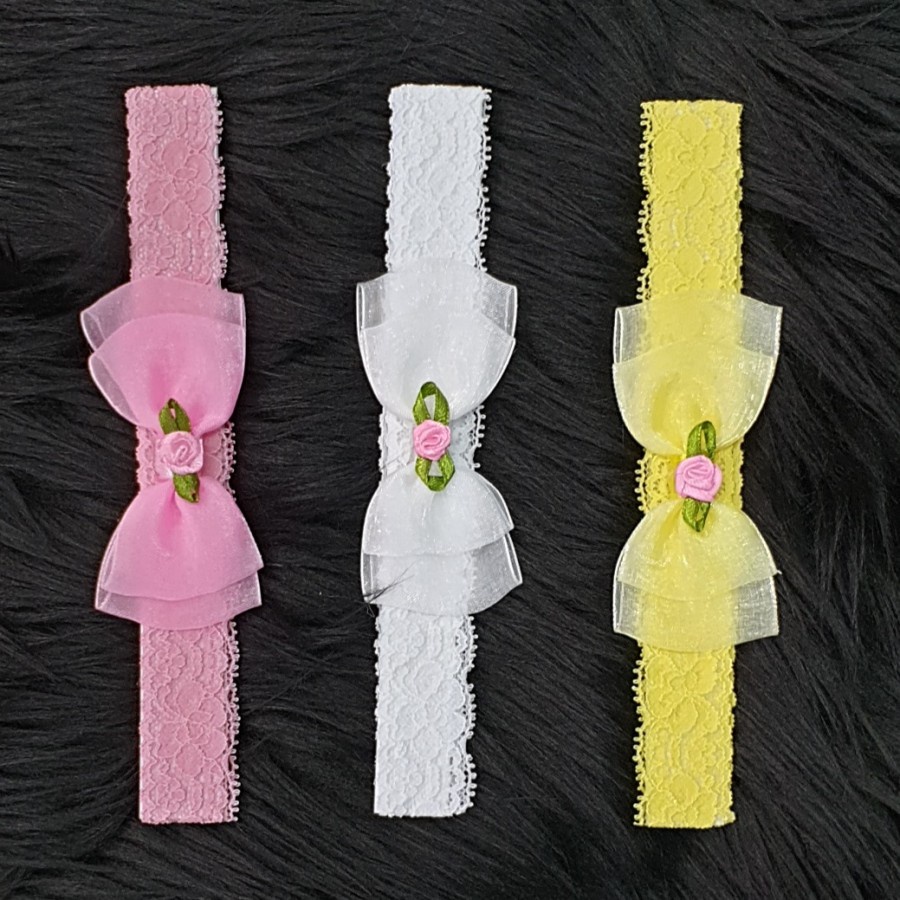 Bandana Bayi Baby Headband Renda Pita