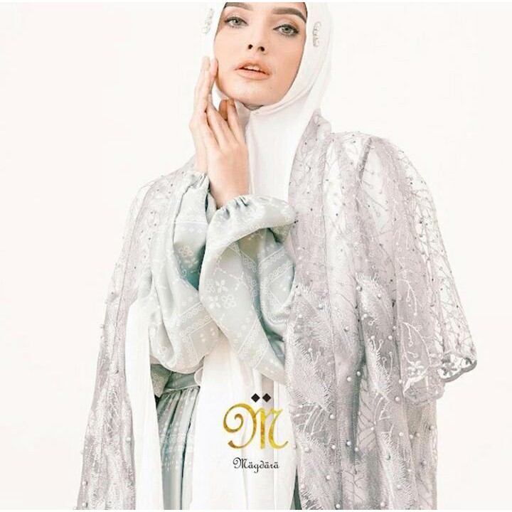 SET GAMIS SYARI UNIK MAGDARA SPRING MINT ORI BUSANA MUSLIMAH