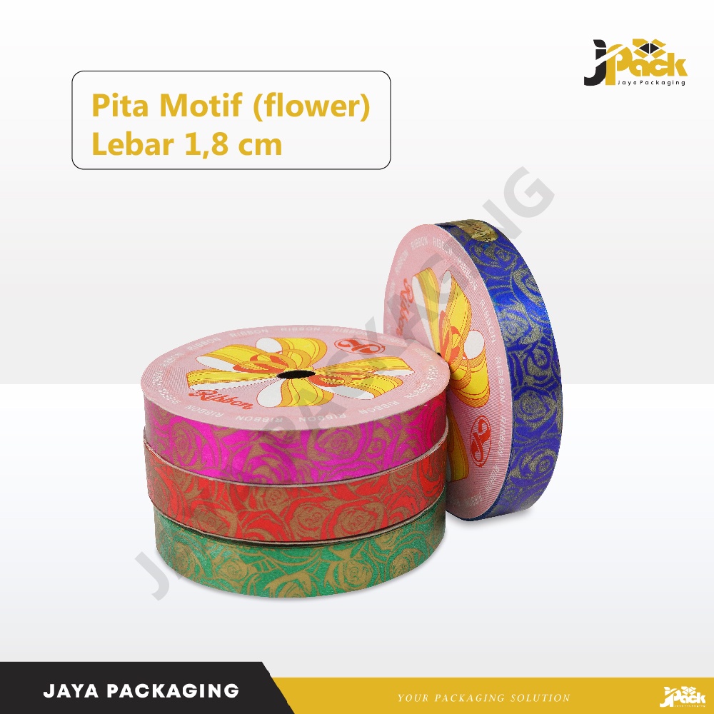 

Pita Motif Flower ( 1,8 cm ) per roll pita/pitakado/pitamotif/hampers