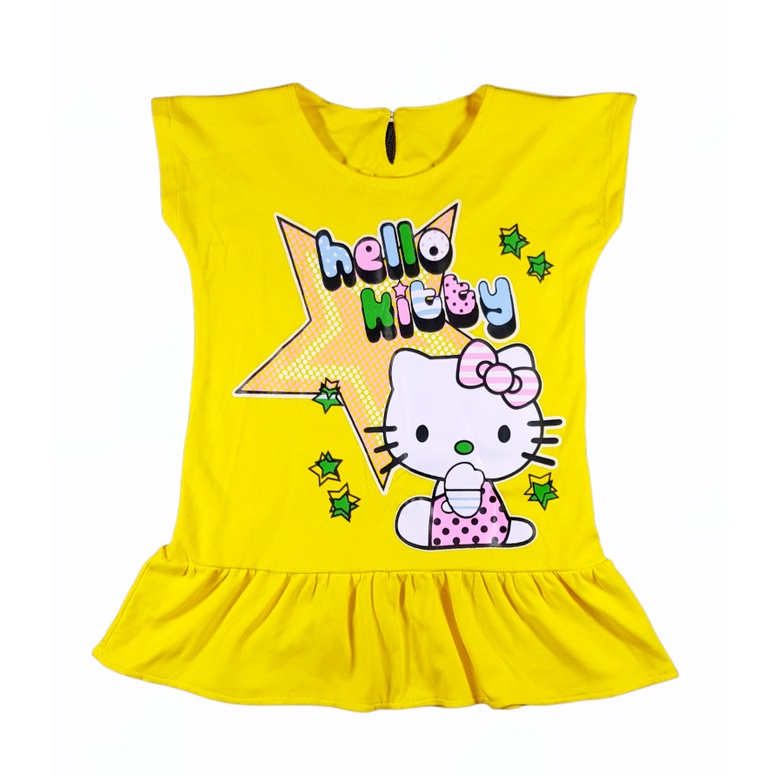 Jemico | baju dress anak perempuan kaos HK 1 tahun - 6 tahun