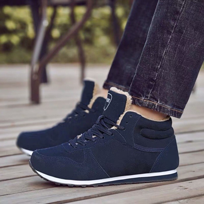 Sepatu Sneaker hangat Pria wanita dengan velvet Winter Thermal Shoes