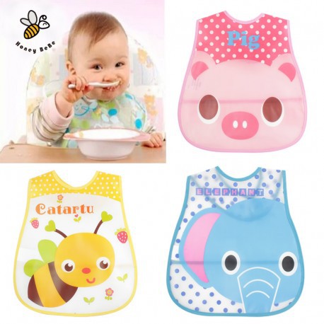 Slabber Plastic Baby Bib CELEMEK BAYI Slaber Plastik Waterproof Apron Tadah Liur Babymaniashop