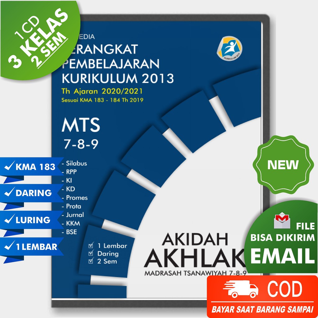 Cd Rpp Mts Aqidah Akhlak Kelas 7 8 9 K13 Th 20 21 Kma 183 184 1 Lembar Daring Dan Luring Shopee Indonesia