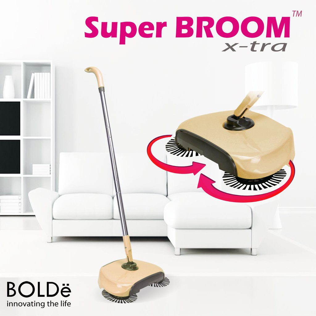 BOLDe Super BROOM X-TRA Sapu Otomatis Tanpa Listrik Dual Rotating